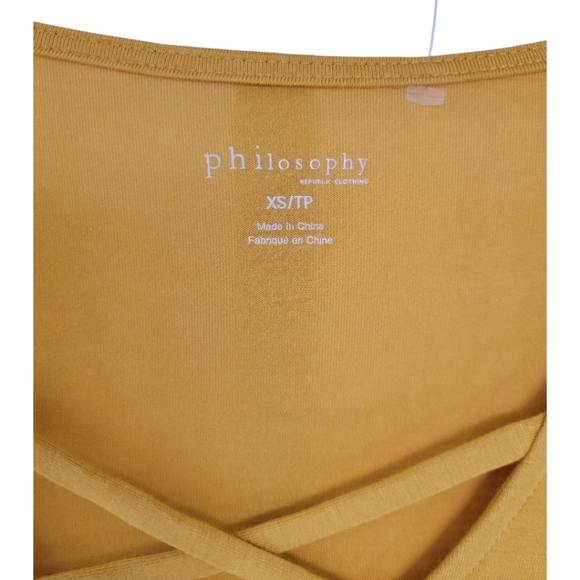 NWT Philosophy XS Softest Lattice Short Sleeve TShirt Top Gold - Picture 3 of 10